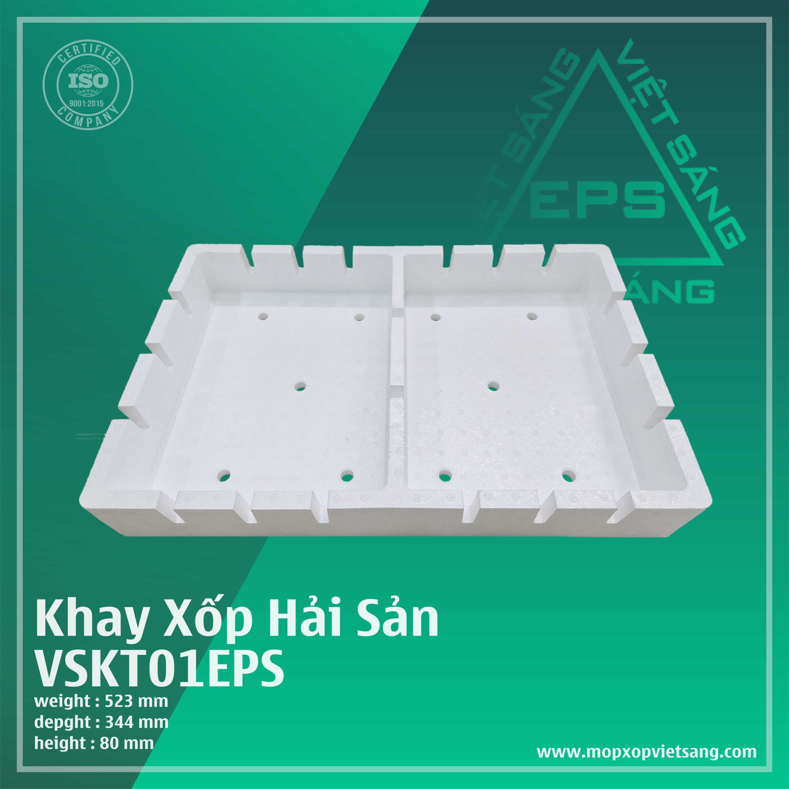 khay xốp hải sản Việt Sáng eps